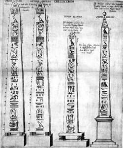 Egyptiske obelisker med hieroglyfer af Nicolaus van Aelst