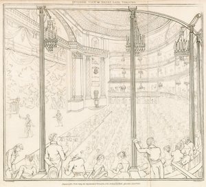 Indvendig udsigt af Drury Lane Theatre, London af Nicolaus von Heideloff