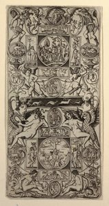Ornamentpanel med Orpheus og Paris-dommen
