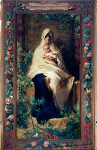 Our Lady of the Olive Tree Maleri af Niccolo Barabino (1832-1891) Genes fra det 19. århundrede, Santa Maria della Cella-kirken