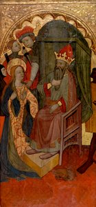 Sankt Katherine af Alexandria før den romerske kejser af Nicolás Solano
