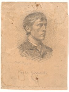 Portræt af maleren Frits Kraul (1862-1935) i 3/4 profil
