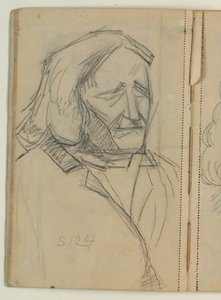 Studie af Thorvaldsen efter A.C.T. Neubourgs daguerrotypi fra 1840 af Niels Larsen Stevns
