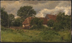 Gamle udbygninger ved en herregård