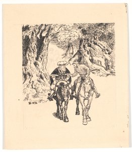 Gane og Blancandrins ridetur af Niels Skovgaard