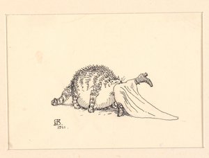 Illustration til Den tykke kat