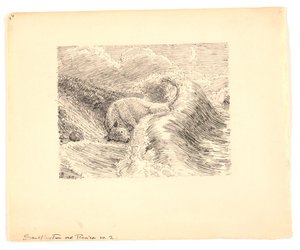 Illustration til "Sandflugten ved Tisvilde" af Niels Skovgaard