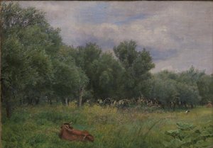 Pile på en eng ved Nysø af Niels Skovgaard