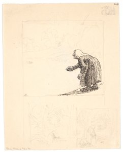 Udkast til "Vilderik Kongesøn og Miseri Mø" (f.o.) og "Den lille slange" (to forarbejder f.n.) af Niels Skovgaard