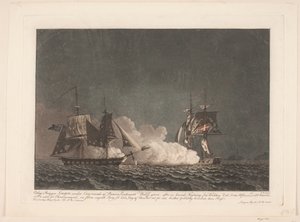 Kampen mellem briggen Lougen og en engelsk brig, 14. marts 1808 af Niels Truslew