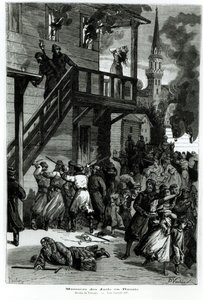 Slagtning af jøderne i Rusland, indgraveret af Gustave Voulquin (fl.1880-90) fra Le Journal Illustre, juni 1881 (bw foto) af Nielsen