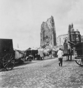 Hotel de Ville, Arras, Frankrig, Første Verdenskrig, c1914-c1918