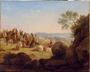 Les pelerins devant Jerusalem (Israel). Maleri af Nikanor Grigorievich Chernetsoff af Nikanor Grigorievich Tschernezoff