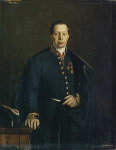Portræt af kunstneren Pyotr Basin 1794-1881, 1857 af Nikanor Leontievich Tiutriumov