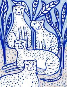 Blå jungle-geparder af Nikita Jariwala