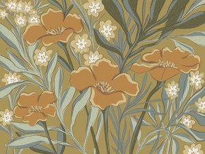 Stiliserede orange blomster af Nikita Jariwala