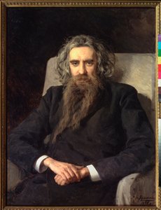 Portrait du philosophe et ecrivain Vladimir Solovyov (Soloviev, Solovev) (1853-1900) (Portræt af filosoffen og forfatteren Vladimir Solovyov) - Peinture de Nikolai Alexandrovich Yaroshenko (Yarochenko) (1846-1898), olie på lærred