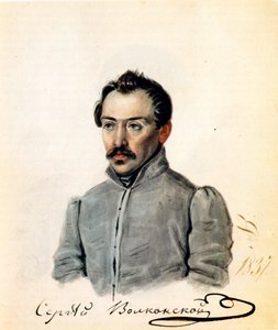 Portræt af decembrist-greve Sergey Volkonsky 1788-1865, 1837