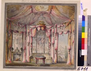 Indretning af boudoiret i Greve Bezborodko-huset i Moskva, 1790