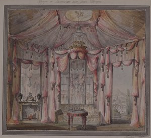 Indretning af boudoiret i Greve Bezborodko-huset i Moskva, 1790