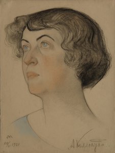 Portræt af Alexandra Mikhailovna Kolontai 1872-1952, 1921