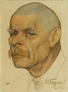 Portræt af forfatteren Maxim Gorky 1868-1939, 1921