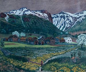 Smørblomst aften af Nikolai Astrup