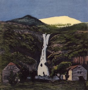Vandfald og gletsjer af Nikolai Astrup
