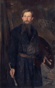 Portræt af kunstneren Viktor Vasnetsov 1848-1926, 1891 af Nikolai Dmitrievich Kuznetsov