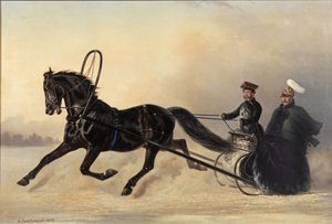 Kejser Nicholas I på en vinterudflugt, 1853