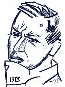 Portræt af kunstneren og forfatteren David Burliuk 1882-1967, 1913