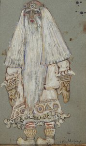 Ded Moroz. Kostumedesign til teaterstykket Snow Maiden af A. Ostrovsky, 1912 af Nikolai Konstantinowitsch Roerich
