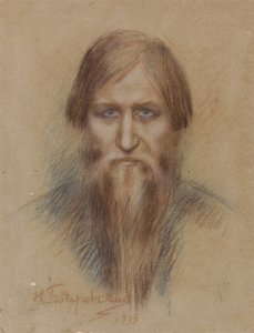 Portræt af den russiske mystiker Grigory Rasputin 1869-1916, 1913 af Nikolai Kornilovich Bodarevsky