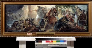 Jøderne krydser Det Røde Hav (Israelitterne krydser Det Røde Hav). Maleri af Nikolai Nikolayevich Ge (Gay) (1831-1894), olie på lærred, russisk kunst. Statens kunstmuseum, Kharkiv (Ukraine).
