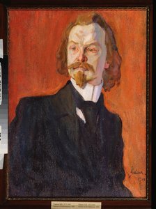 Portræt af digteren Konstantin Balmont (1867-1942) (Portræt af digteren Konstantin Balmont) - Maleri af Nikolai Pavlovich Ulyanov (Ulyanov) (1875-1949), olie på lærred