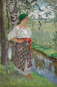 Bondekone ved en bæk af Nikolai Petrovich Bogdanov Belsky