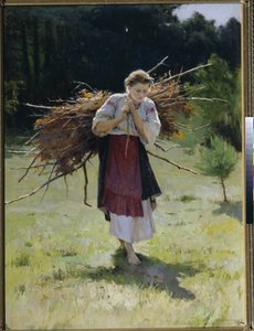 Fra skoven - Maleri af Nikolai Kornilovich Pimonenko (1862-1912), olie på lærred