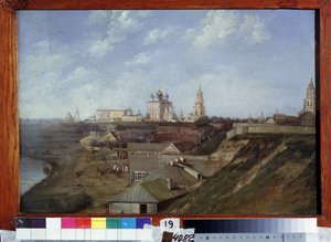 Udsigt over citadellet i Ryazan (Rusland). (Udsigt over citadellet i Ryazan). Maleri af Nikolai Stepanovich Ivanov (1816-1891), olie på lærred, ca. 1840, russisk landskabskunst fra 1800-tallet. Statens regionale I.Pozhalostin kunstmuseum, Ryazan (Rusland). af Nikolai Stepanovich Ivanov