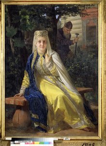 Vassilissa Melentieva (død 1579) og zar Ivan IV den Forfærdelige (1530-1584) (Vasilisa Melentyevna og Zar Ivan Den Forfærdelige). Sjette kone til zaren af ​​Rusland, før hun blev dømt til at blive spærret inde på livstid i et kloster af sin mand, da han