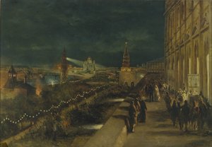 Belysning af Moskva i anledning af kroningen af kejser Alexander III den 15. maj 1883 af Nikolai Yegorovich Makovsky