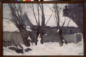Hiver. Peinture af Nikolay Nikolevich Sapunov (Sapunov) (1880-1912), huile sir toile af Nikolaj Nikolaevic Sapunov