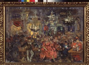 Une Tavern. Oeuvre af Nikolay Nikolaevich Sapunov (Sapunov) (1880-1912), temperament sir tsarton af Nikolaj Nikolaevic Sapunov