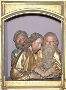 Skt. Jakob den Lille, Skt. Filip og Skt. Barnabas, fra Isenheim-altertavlen, ca. 1490 (malet træ)