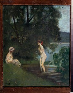 A Bather (A Bather) - Maleri af Nikolai Vladimirovich Sinezubov (Nicolas Sinezouboff) (1891-1956), olie på lærred af Nikolay Vladimirovic Sinezubov