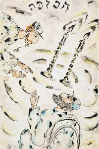 En samtale af Kogan, Nina Iosifovna (1889-1942). Akvarel og blæk på papir, størrelse: 21,2x14,2 af Nina Iosifovna Kogan
