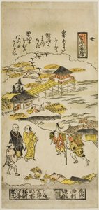 Nedstigende gæs ved Katada (Katada no rakugan), nr. 7 fra serien "Eight Views of Omi" af Nishimura Shigenaga