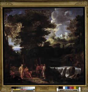 Marsyas spiller fløjte før Apollo og Midas Satyren trodser guden Apollo, kongen af lyra før kong Midas og muserne