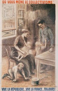 A Factory Workers House, valgplakat, 1909, farve litografi