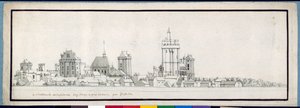 Chateau de Vincennes (pen og blæk med vask på papir)