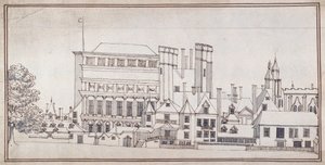 Whitehall med Holbein Gate og Inigo Jones